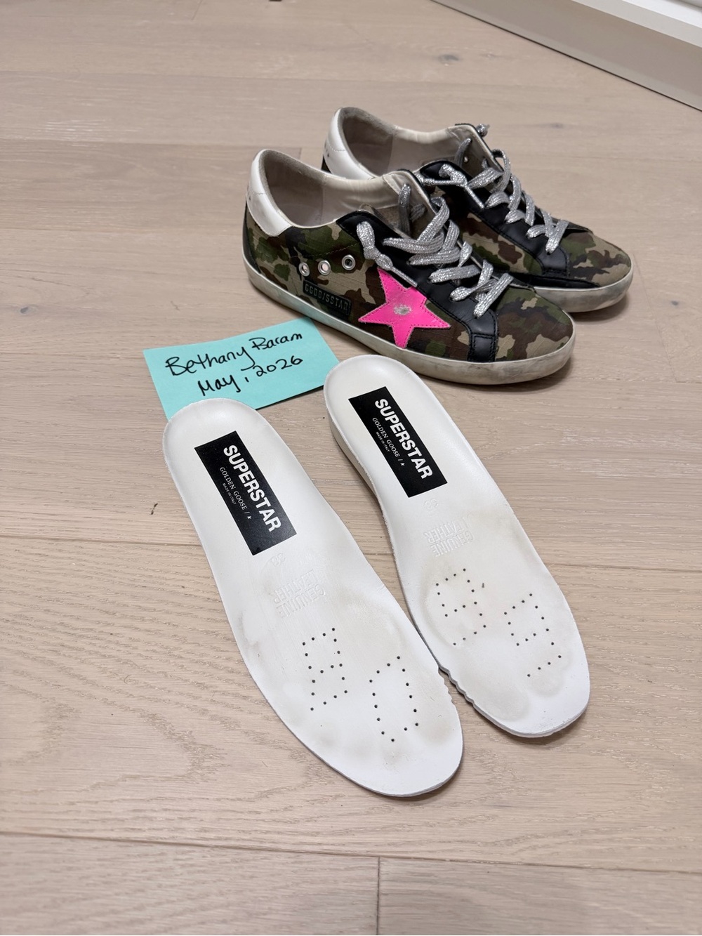 Golden Goose Camouflage Super Stars (Low-Top Sneakers) with Silver Laces - Picture 4 of 5